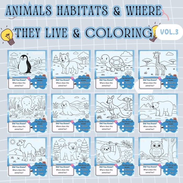 Animal Habitat Drawing Page worksheet for kindergarten students to explore animal homes