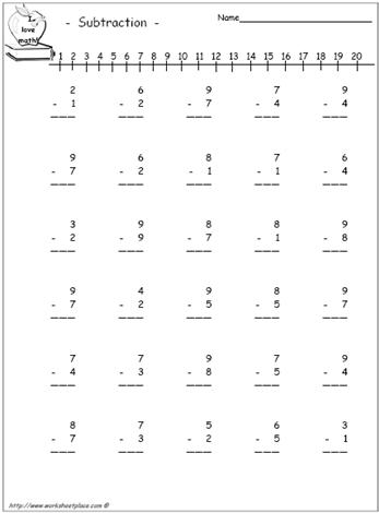 Kindergarten worksheet for practicing subtraction by six with animal illustrations
