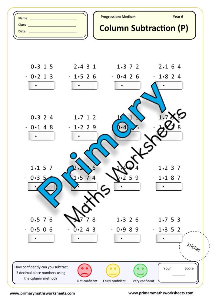 Animal picture problems for practicing subtraction by six in kindergarten