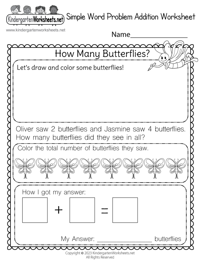 Beginning Word Problems worksheet for Time and Money skills, image 25 Kindergarten worksheet featuring basic subtraction story problems with bugs and coins