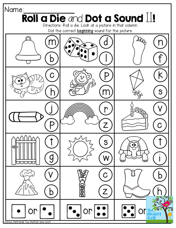 Beginning Sounds: P to T worksheet for early learners Kindergarten worksheet for matching pictures to beginning sounds from P to T