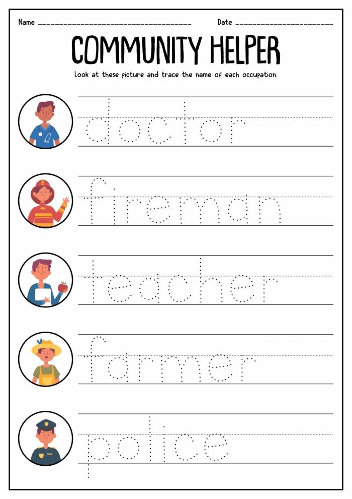 Kindergarten Community Workers worksheet featuring various community vehicles to match