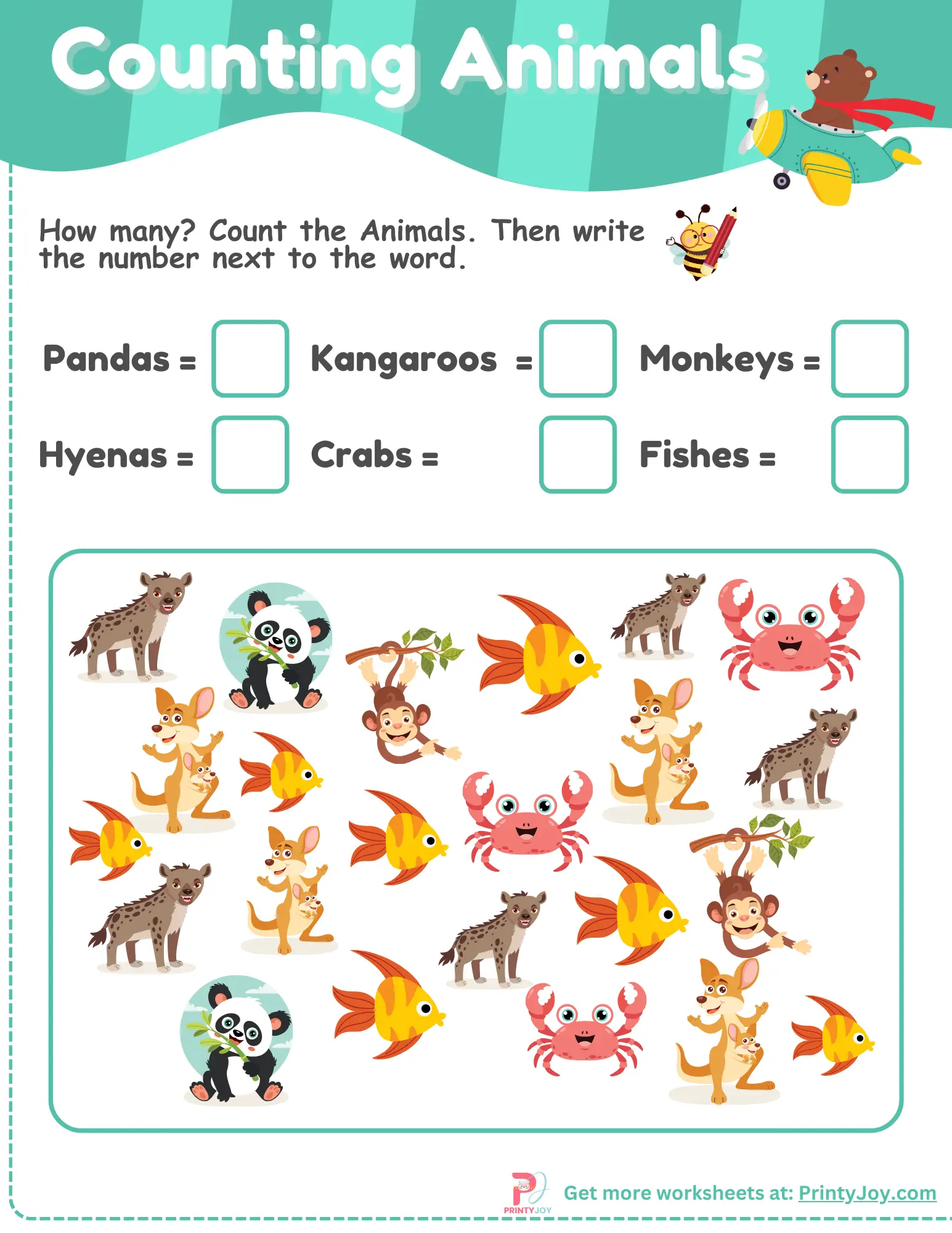Double digit number recognition activity with fun insect illustrations for young learners Kindergarten phonics worksheet featuring colorful creepy crawly creatures for counting practice