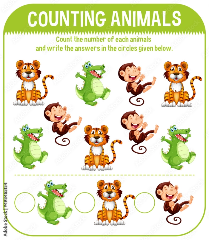 Double digit number recognition with a fun creature counting activity for young learners Kindergarten worksheet featuring colorful creepy crawly animals for counting practice
