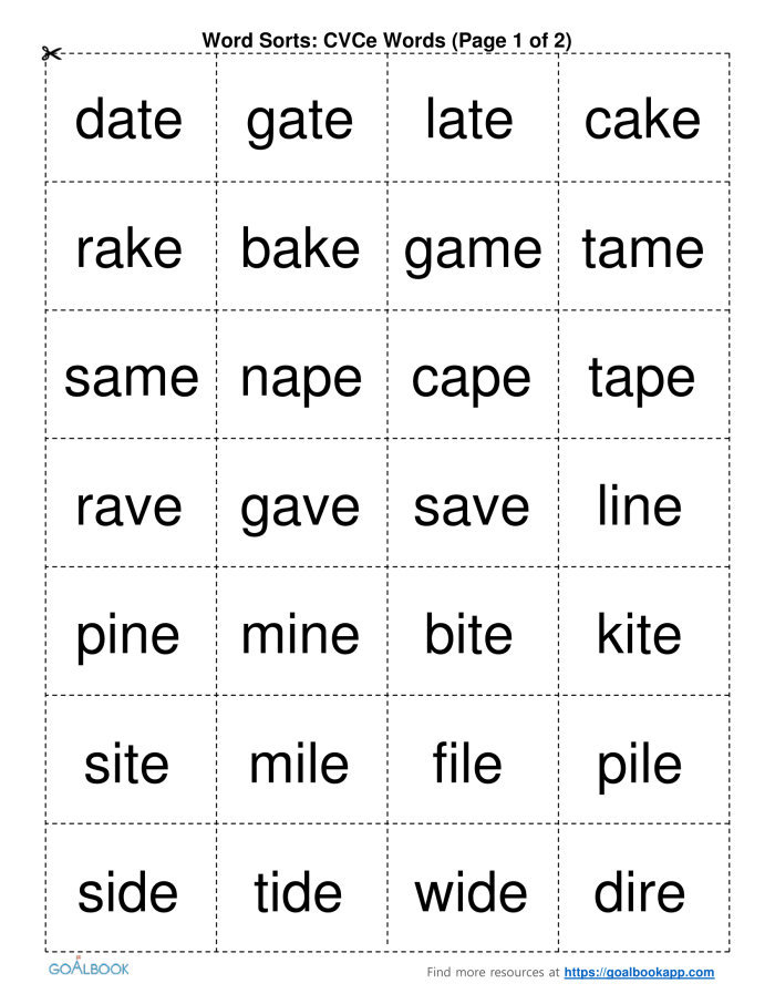 Short E CVC word sort worksheet featuring -en and -eg pictures for kindergarten learners