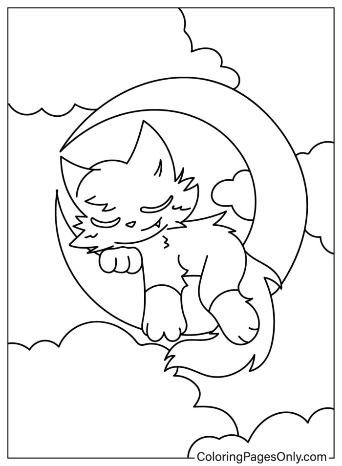 Color by Number Cat Nap activity for young learners focusing on counting and color matching Kindergarten Color by Number worksheet featuring a cozy cat nap scene for early data and graphing skills