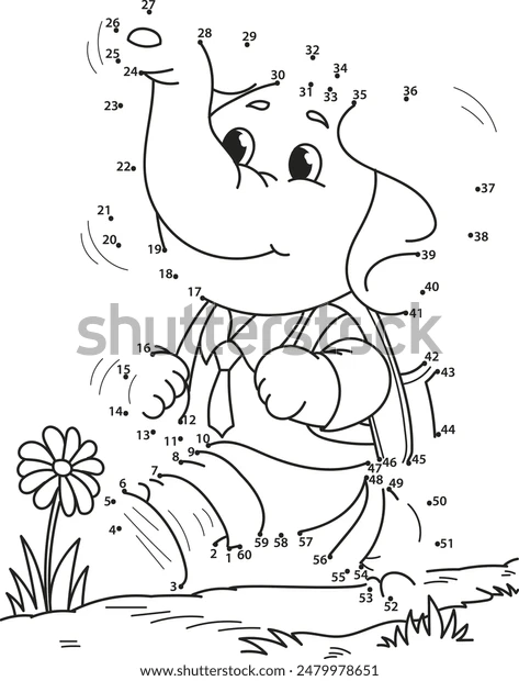 Elephant dot-to-dot learning worksheet for young students discovering the world's biggest land creatures Connect the dots from 1 to 50 to reveal the largest land animal on Earth in this kindergarten worksheet activity