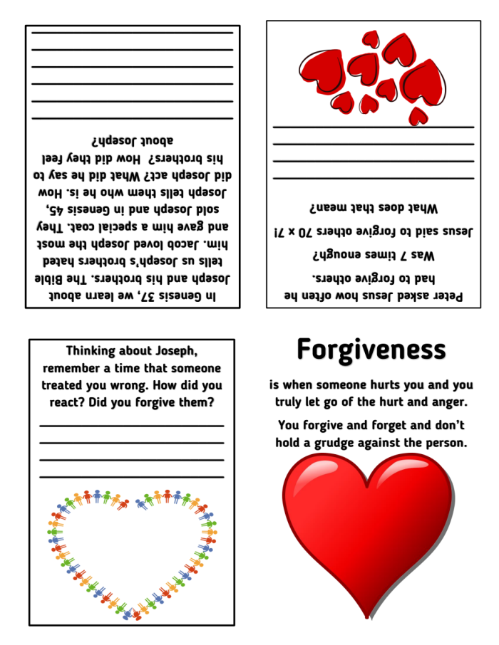 Forgiveness Fingers activity for young learners focusing on supportive words and healing emotions Kindergarten forgiveness fingers worksheet showing hand outline with kind words on each finger to teach social emotional skills