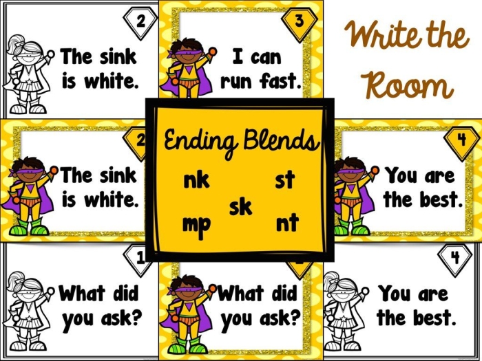 Ending Blends Practice Sheet for Kindergarten Students in Multiplication Category 17 Kindergarten worksheet focusing on ending blends like mp, nk, and ft for early learners