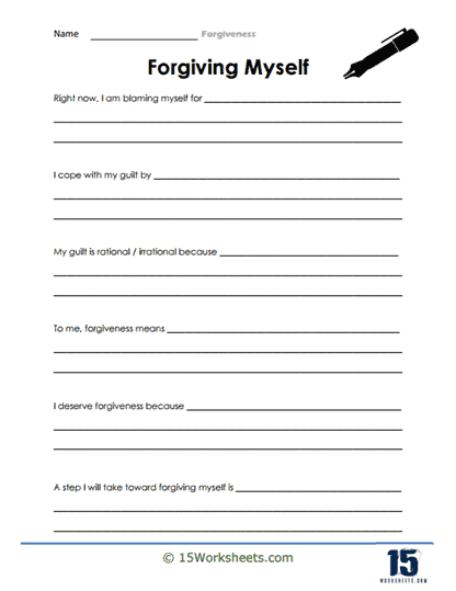 Forgiveness Fingers activity for social emotional learning in early childhood education Kindergarten worksheet showing a hand with fingers labeled with supportive words like love and listen to teach forgiveness