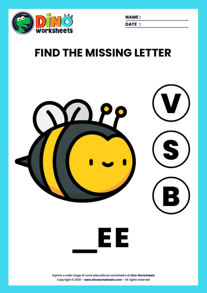 Find Missing Letters spelling exercise for young learners with toy illustrations Kindergarten worksheet with toys missing their first letter to complete spelling words