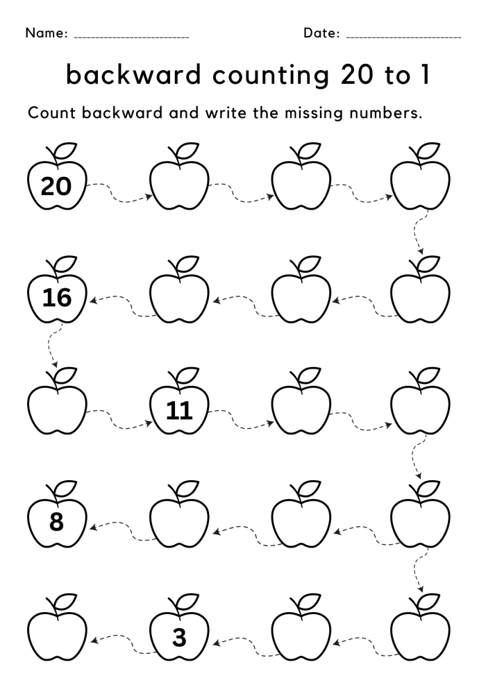 Counting forward with missing numbers math activity for young learners image 13 Kindergarten worksheet displaying missing two-digit numbers to count forward