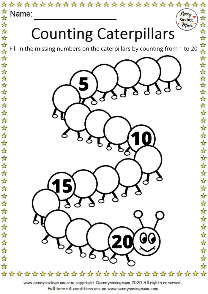 Counting forward missing numbers exercise for young learners in grade kindergarten, worksheet 12 Kindergarten worksheet showing a count forward activity with missing two-digit numbers to fill in