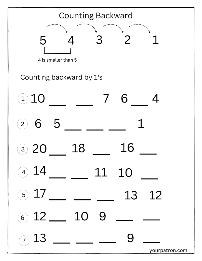 Counting forward activity with missing numbers for young learners worksheet 16 Kindergarten worksheet for counting forward with missing two-digit numbers shown