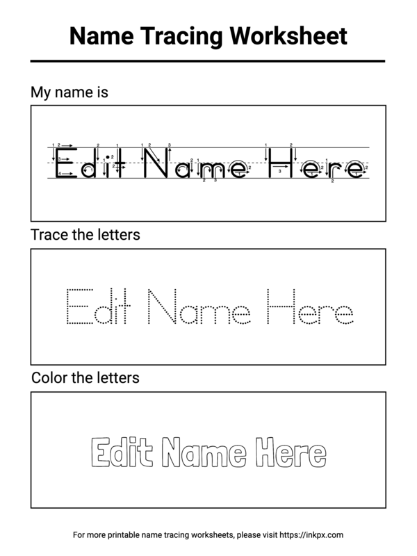 Kindergarten student practicing writing their full name on an end of year assessment worksheet
