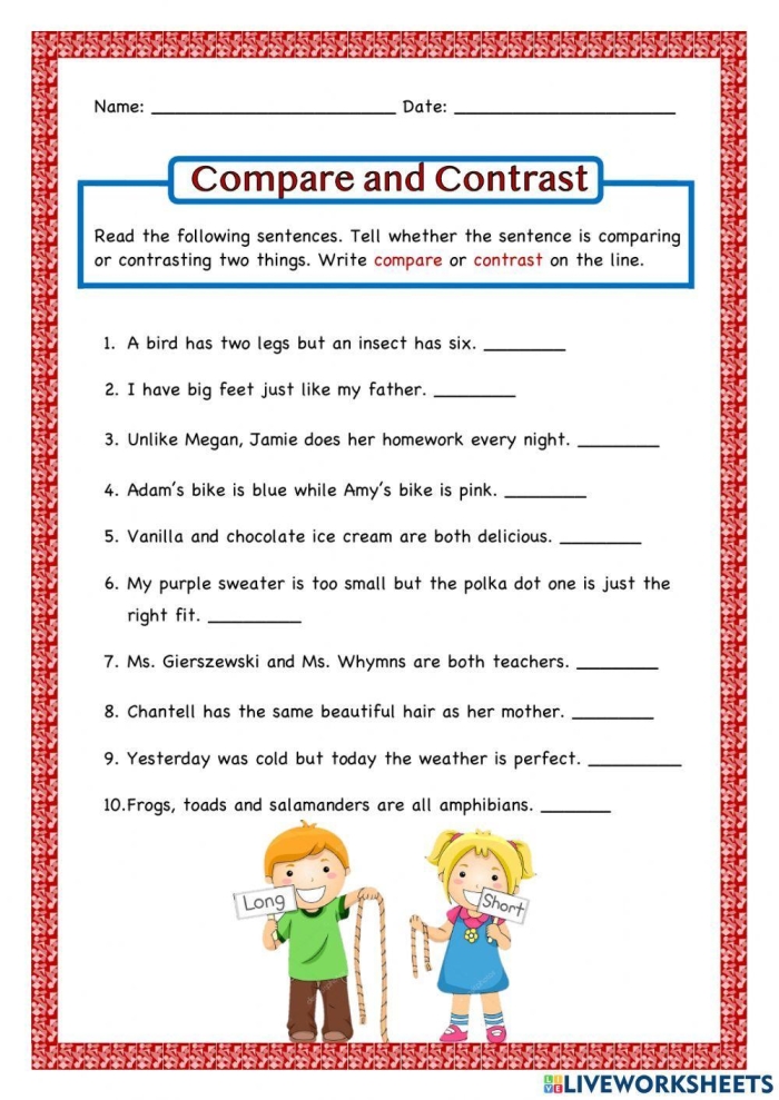 Kindergarten nonfiction compare and contrast worksheet featuring a Venn diagram