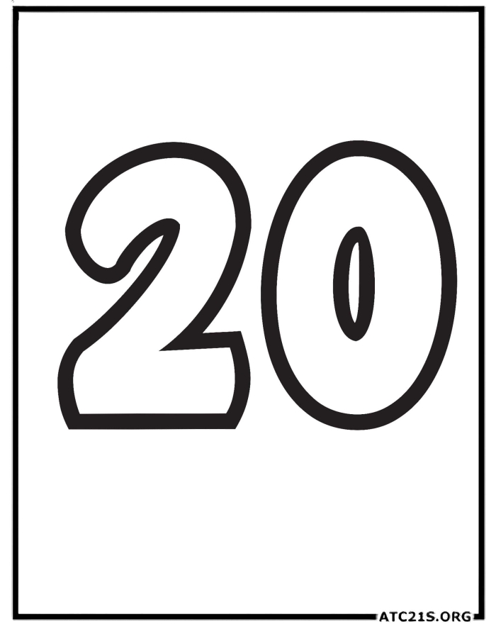 Kindergarten worksheet with 20 teacups to color and count for number recognition