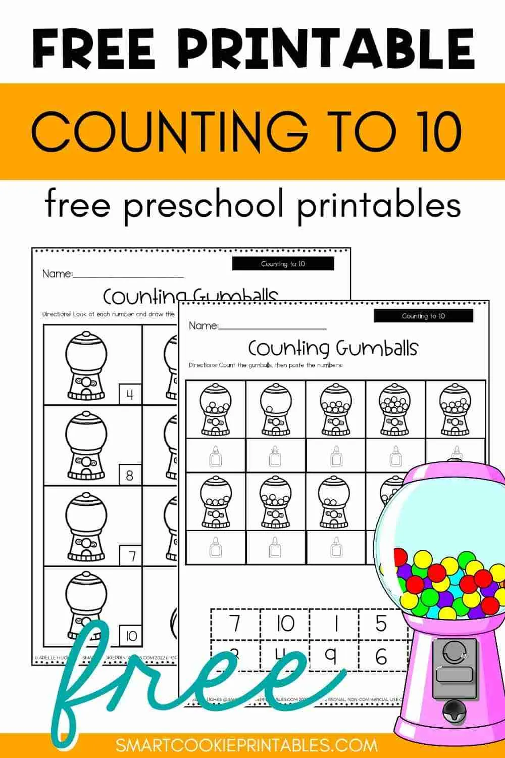 Counting and ordering numbers with pictures in a community and culture themed activity for young learners Kindergarten worksheet featuring counting manipulatives from one to ten for number recognition