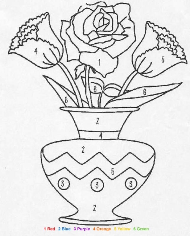 Color by number flower activity featuring a special number chart for kindergarten students Kindergarten color by number flower worksheet with numerals and written numbers for number recognition