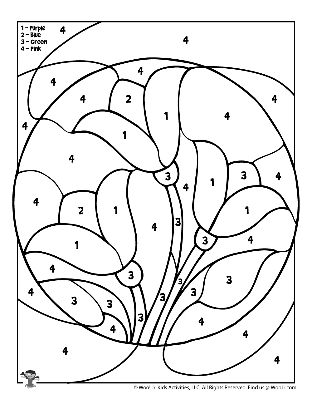 Fun flower coloring activity with a number chart for early learners to identify numbers and colors Kindergarten Color by Number Flower worksheet featuring numerals and words for number practice