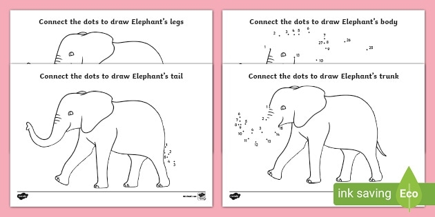 Elephant dot to dot activity for young learners discovering facts about the biggest land animals Connect the dots from 1 to 50 to reveal a picture of an elephant, the world's largest land animal, on this kindergarten worksheet