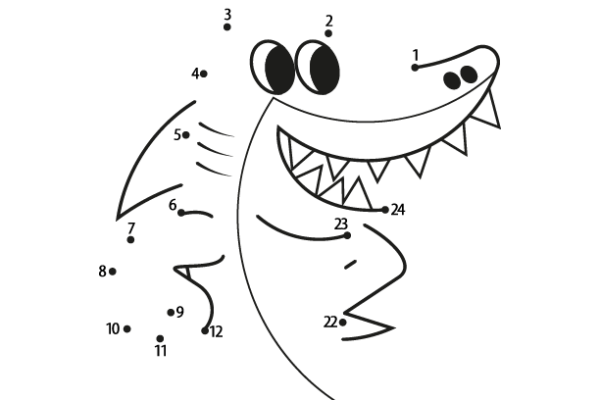 Undersea connect-the-dots activity for young learners featuring a shark, image 23 Kindergarten Shark Dot to Dot worksheet for counting and drawing practice with an ocean theme