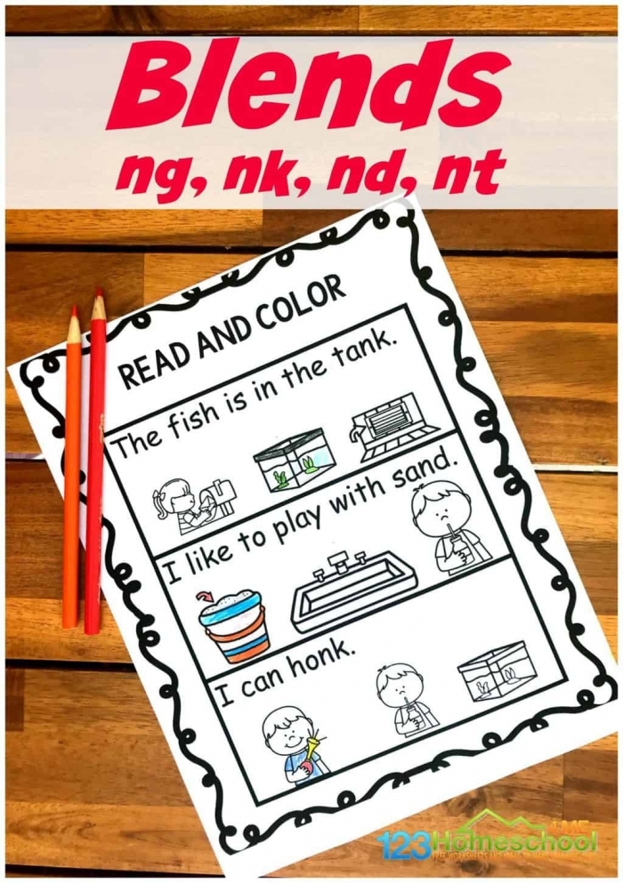 Ending blends practice worksheet for young learners focusing on word endings in kindergarten Kindergarten worksheet featuring ending blends like mp, nk, and ft for review