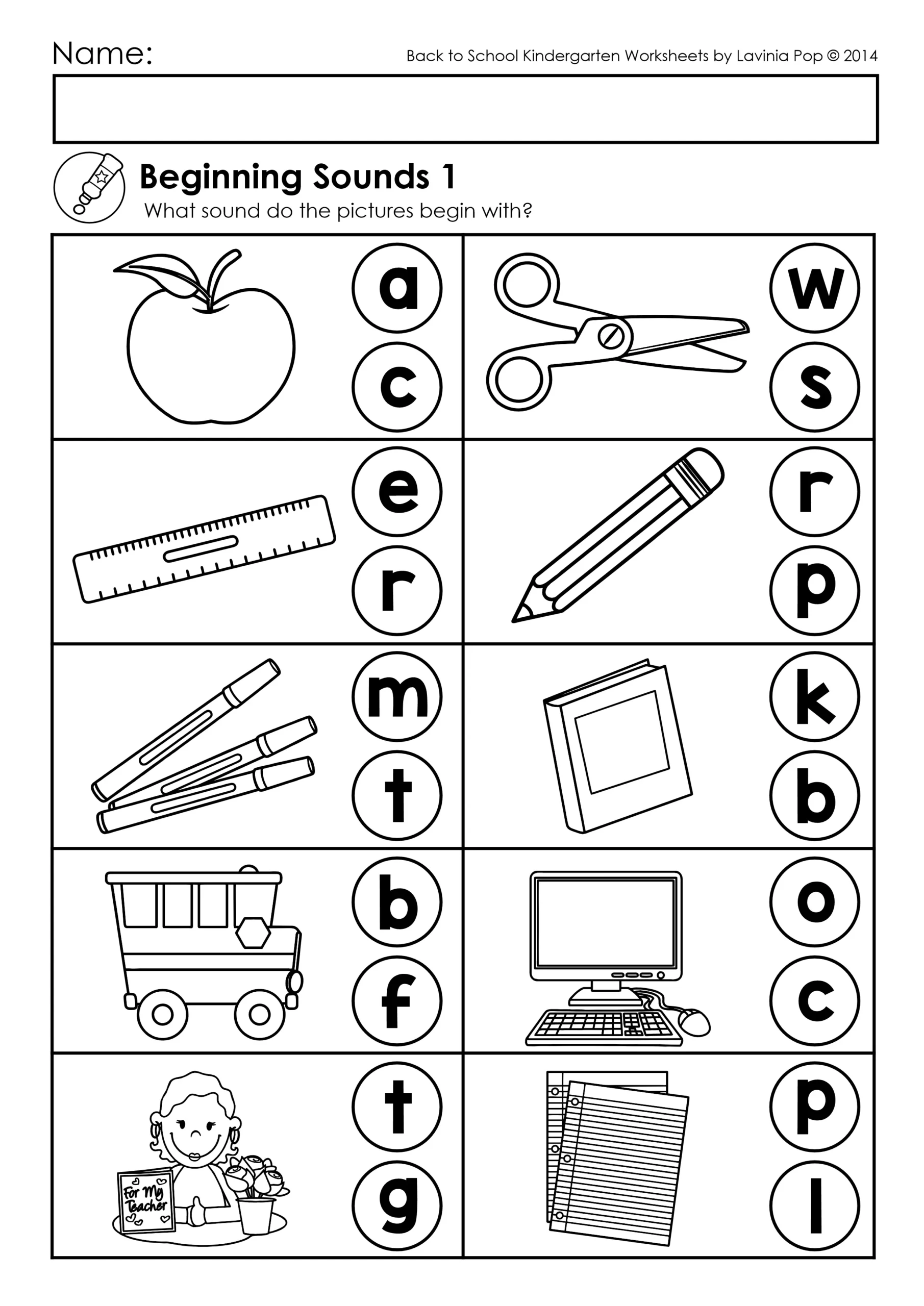 Letter Sounds Worksheet for Kindergarten Assessment in History Class Kindergarten student completing a letter sounds worksheet to improve phonics skills