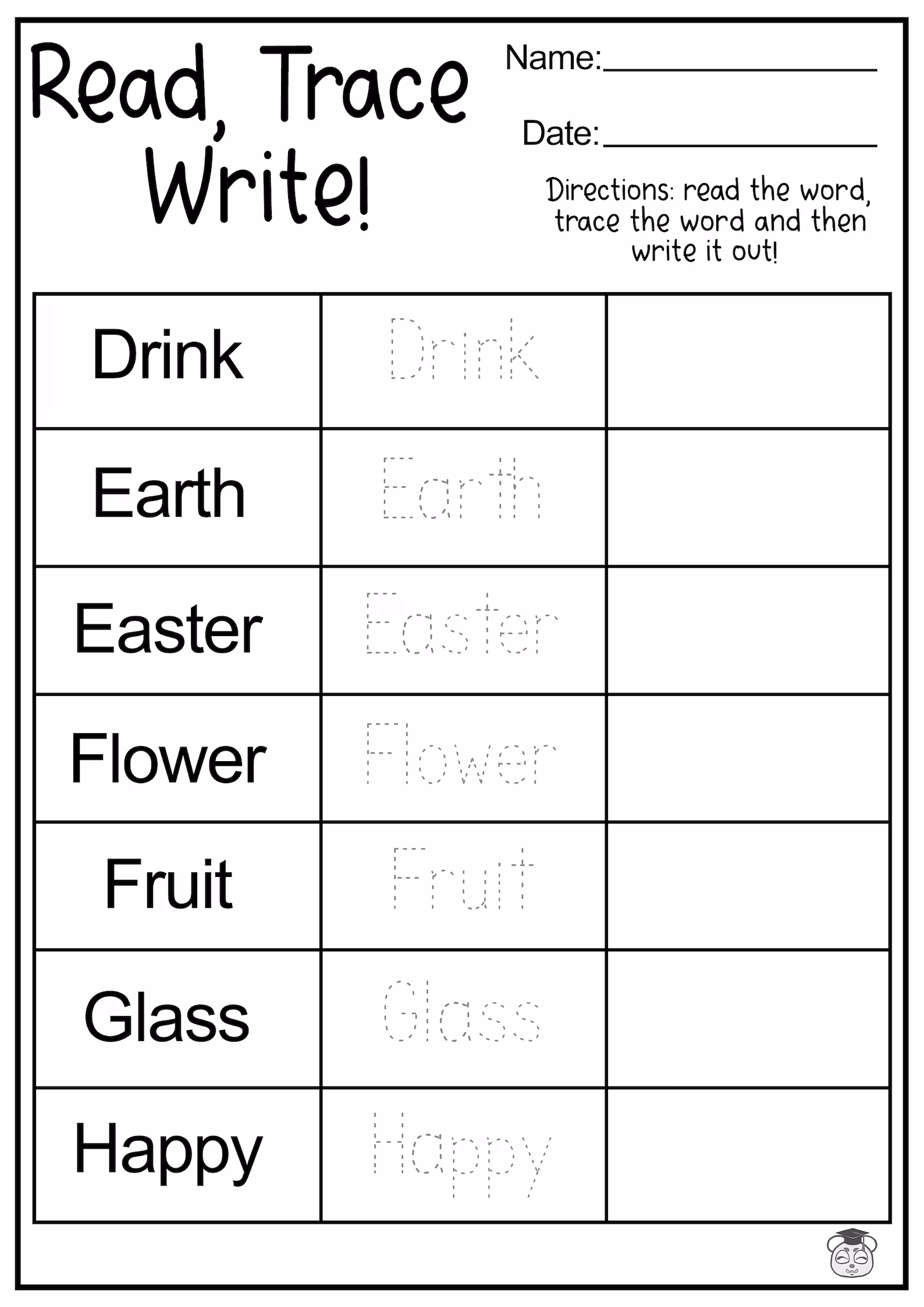 Read It, Trace It, Write It worksheet focusing on short A words for early learners Kindergarten phonics worksheet featuring short A words for reading and writing practice