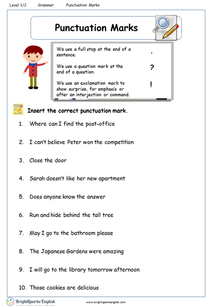 Punctuation skills assessment for young learners in a geography-themed activity Kindergarten geography worksheet focusing on sentence features and punctuation practice