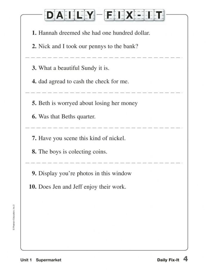 Kindergarten Fix it Up worksheet for reading practice number 25