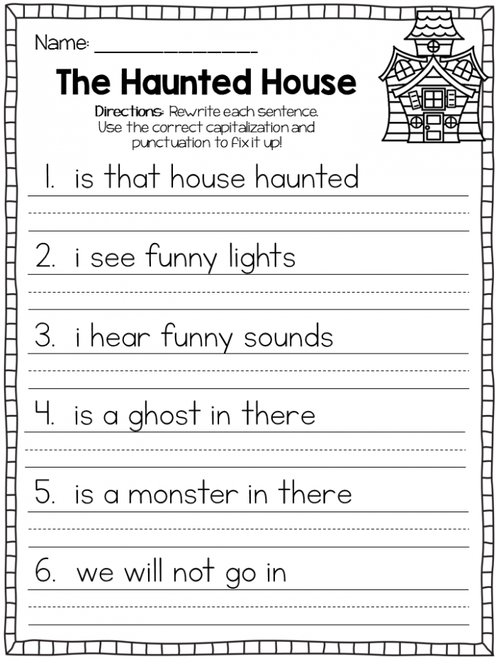 Kindergarten Fix it Up worksheet focused on reading skills