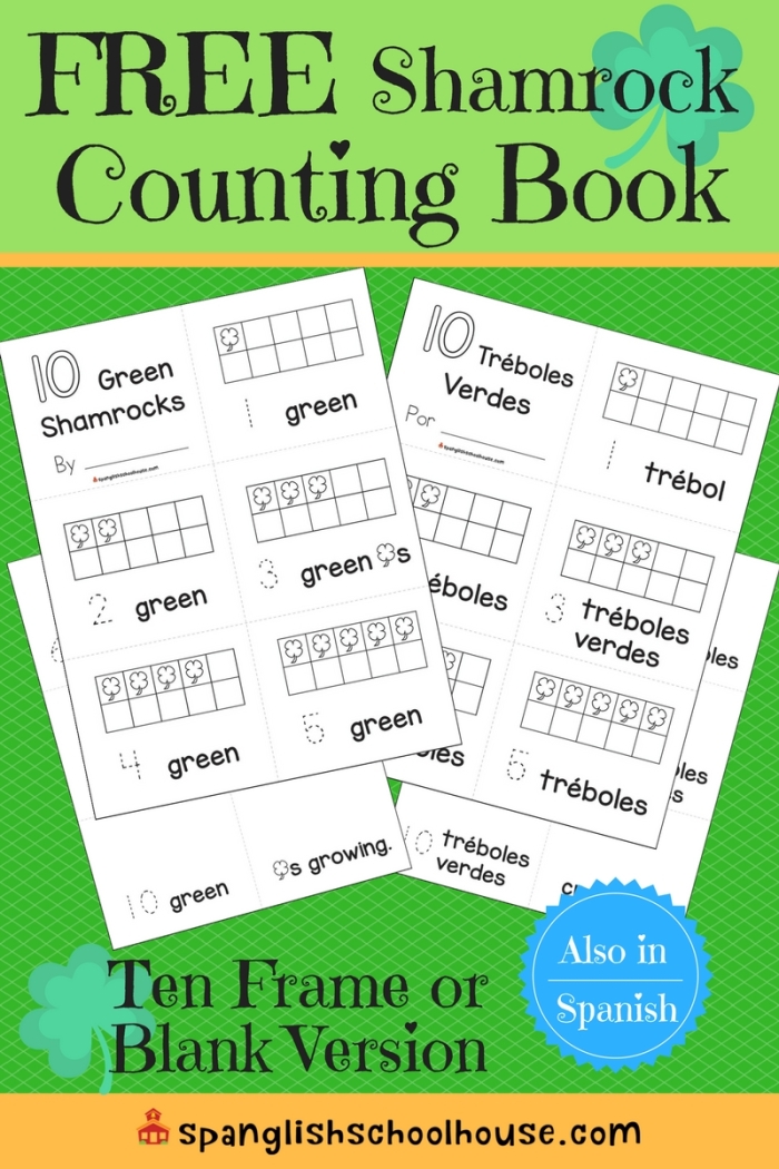 Shamrock Counting Activity 10 - St. Patrick's Day Math for Young Learners Kindergarten student counting green shamrocks on a St. Patrick's Day themed worksheet for geometry practice