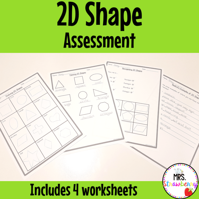 Name That Shape 2D Geometry Assessment Activity for Early Learners Kindergarten students identifying and naming common 2D shapes like circles, squares, triangles, and rectangles on an assessment worksheet
