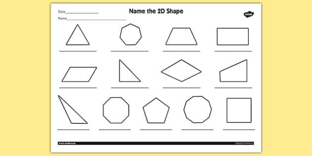 Name That Shape 2D Shape Assessment Activity 13 Kindergarten students identifying and naming common 2D shapes like circles squares and triangles on a geometry assessment worksheet