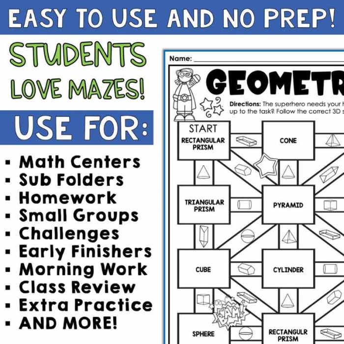 Three-Dimensional Shapes Maze Activity for Early Learners - Worksheet 9 Kindergarten student tracing a colorful maze pathway connecting three-dimensional shapes like cubes, spheres, and cylinders