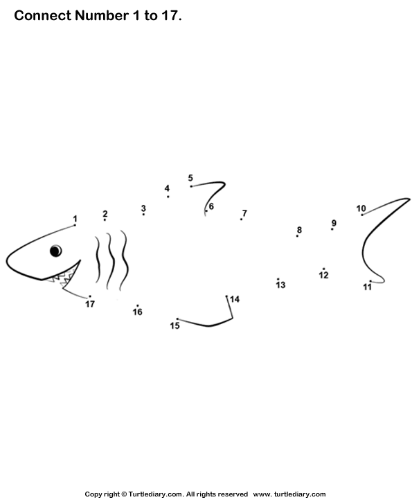Fun Printable Shark Dot to Dot Worksheets for Kindergarten