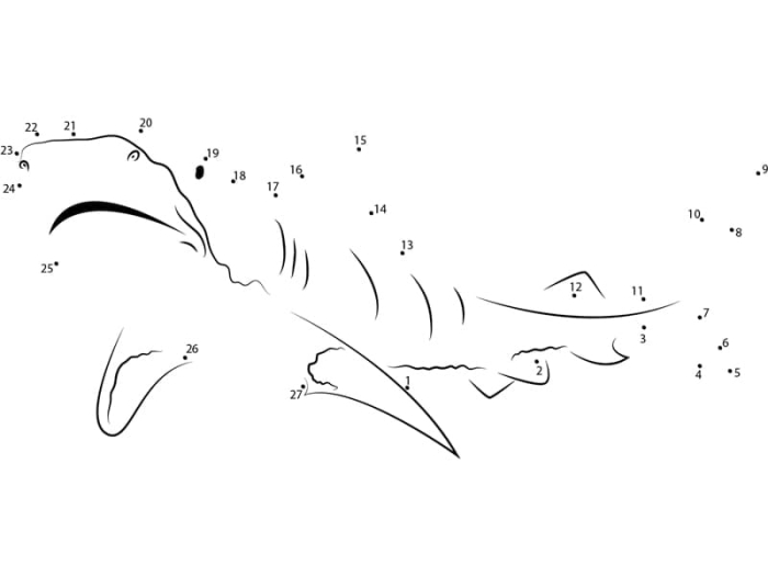 Undersea animal dot-to-dot activity page for young learners, image 21 Kindergarten shark connect-the-dots worksheet for counting and writing practice
