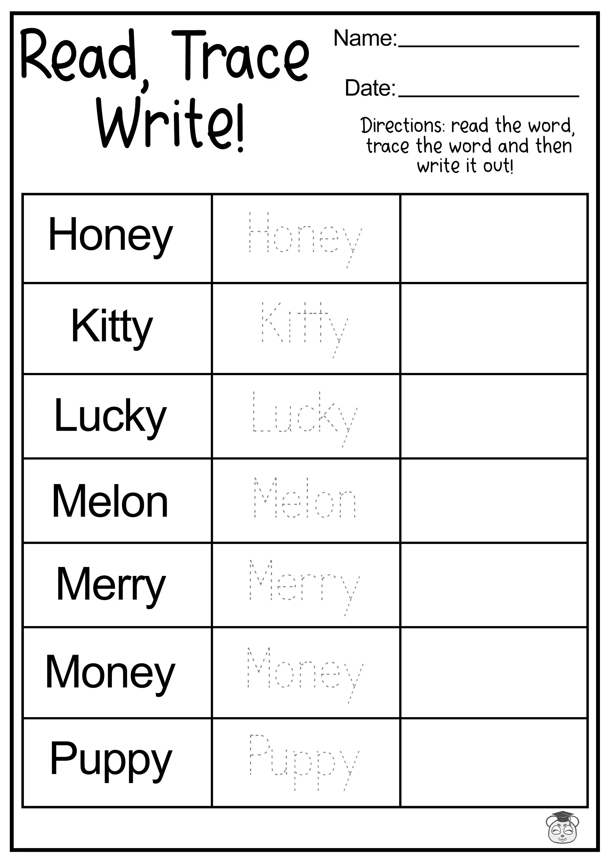 Short A three-letter word tracing and writing activity for young learners Kindergarten phonics worksheet featuring short A words for reading and writing practice
