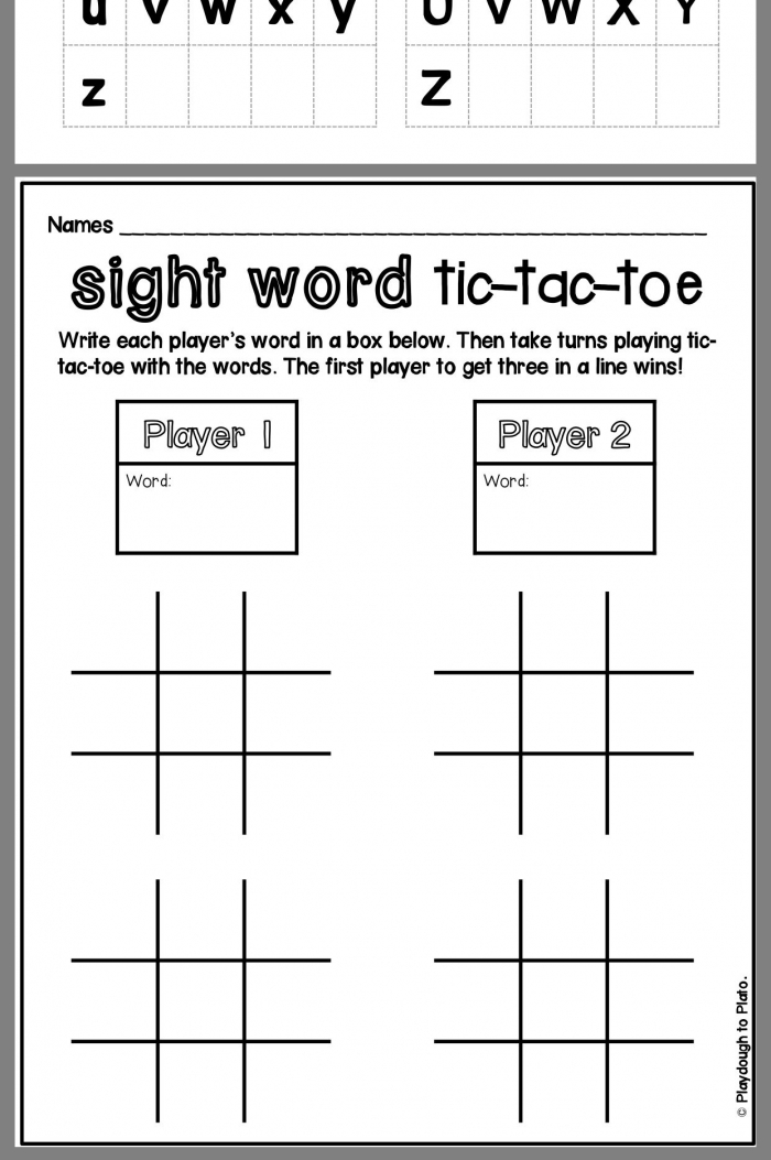 Colorful Sight Word Tic-Tac-Toe worksheet designed for kindergarten students to enhance their reading skills. Engaging sight word practice through a fun game of tic-tac-toe for young learners.