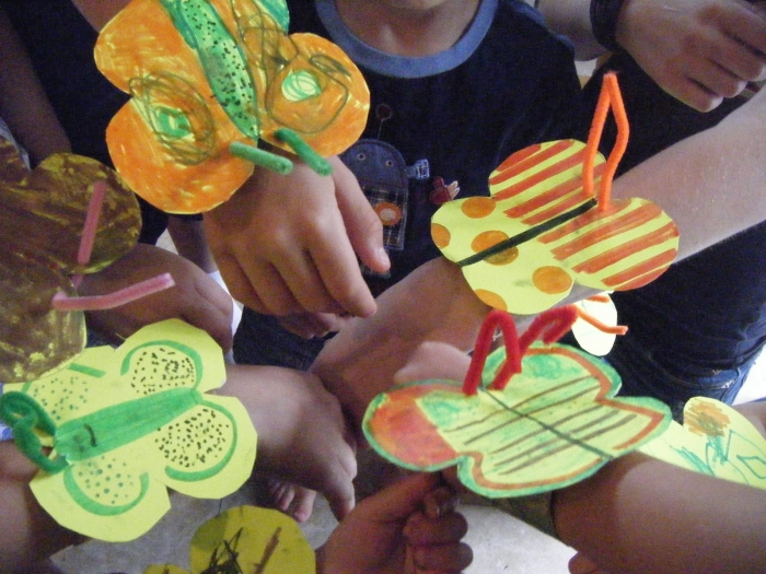 Make Butterfly Bracelets Worksheet for Creative Kids Colorful butterfly bracelets made by kindergarten students using the worksheet