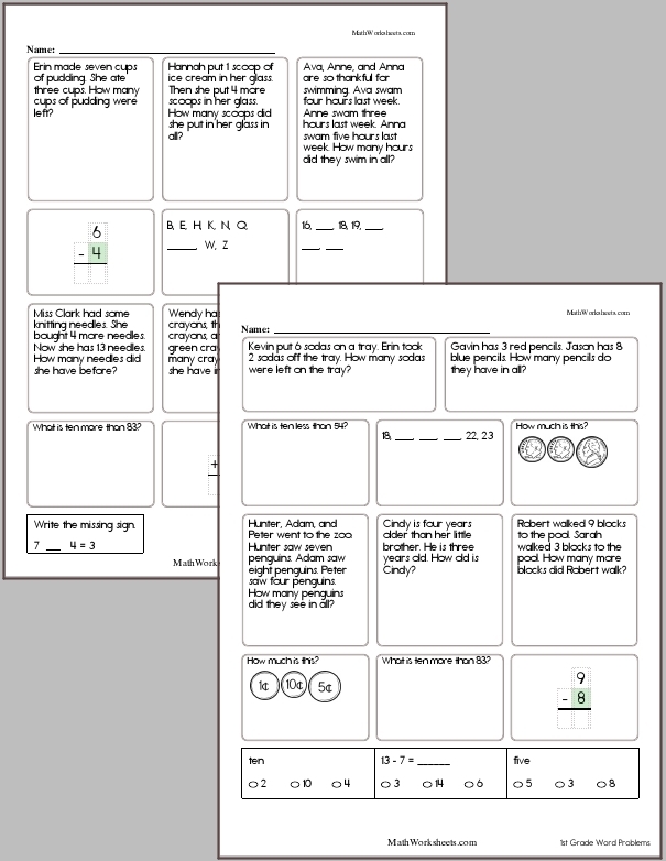 Bug-themed beginning subtraction problems for young learners on page 12 Kindergarten worksheet featuring basic subtraction word problems with bugs theme