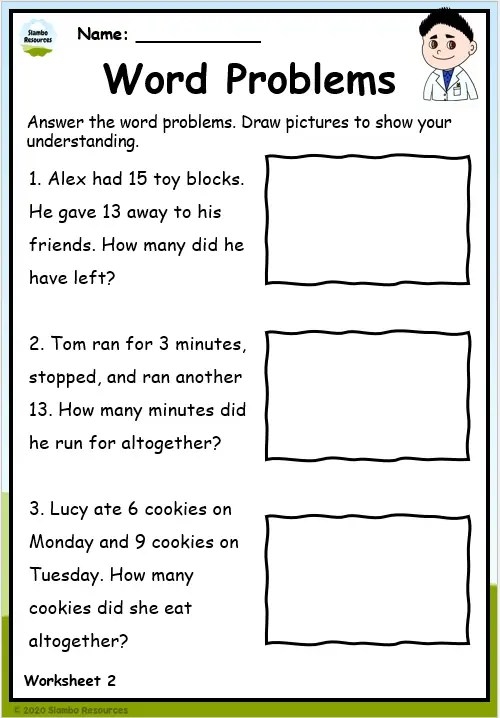 Bug-themed beginning subtraction worksheet for young learners, image 4 Kindergarten subtraction word problems with bugs themed illustrations