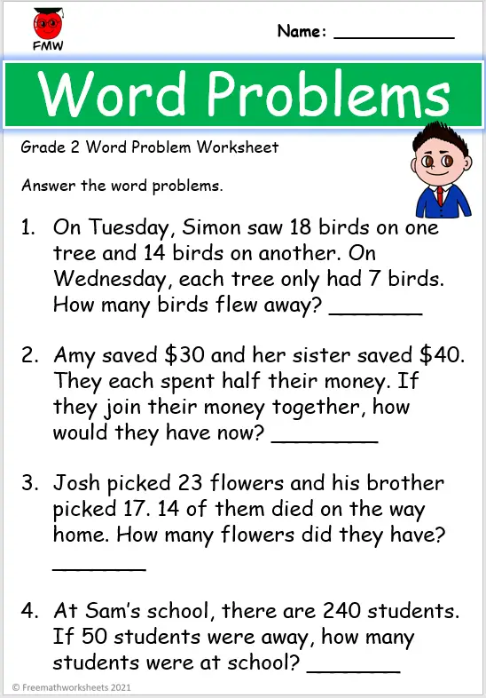 Bug Out on Word Problems worksheet number 21 for young learners mastering subtraction skills Kindergarten Beginning Word Problems worksheet focused on subtraction with time and money concepts