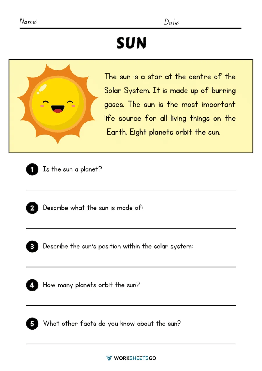 Sun and its role coloring activity for young learners number twenty-one Kindergarten worksheet showing a sun and kids coloring a bright sunny day