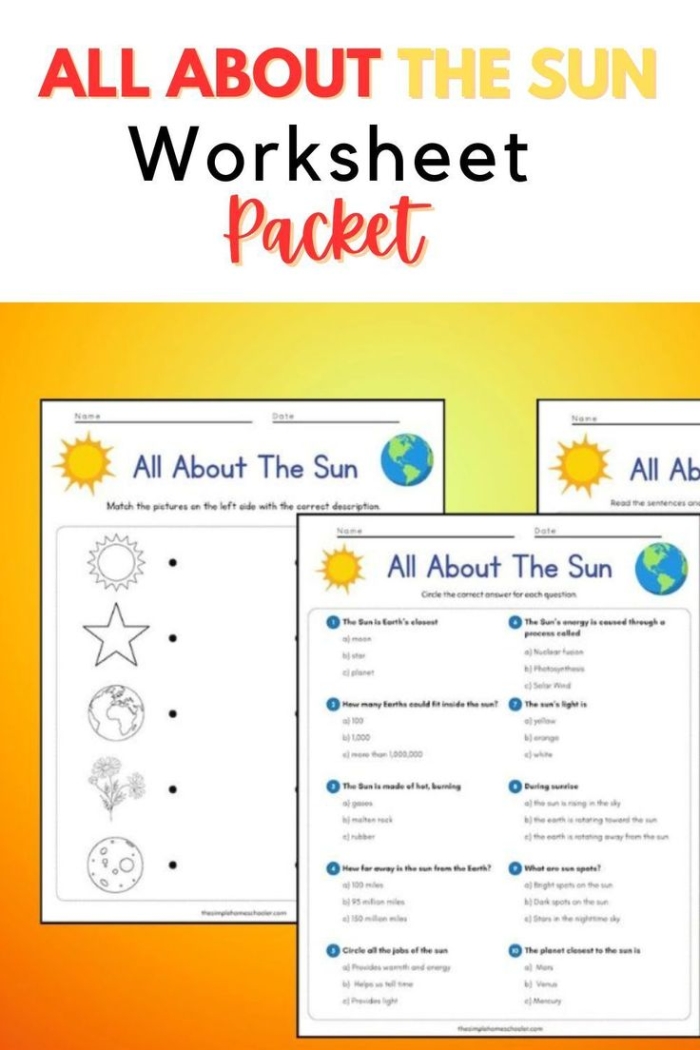Learn About the Sun worksheet for young learners with a fun coloring activity Kindergarten worksheet featuring a sunny scene to color and learn about the sun