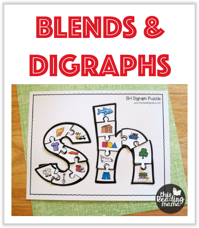Reading skills assessment worksheet for blends and digraphs practice number 3 Kindergarten student completing a blends and digraphs worksheet focusing on syllables