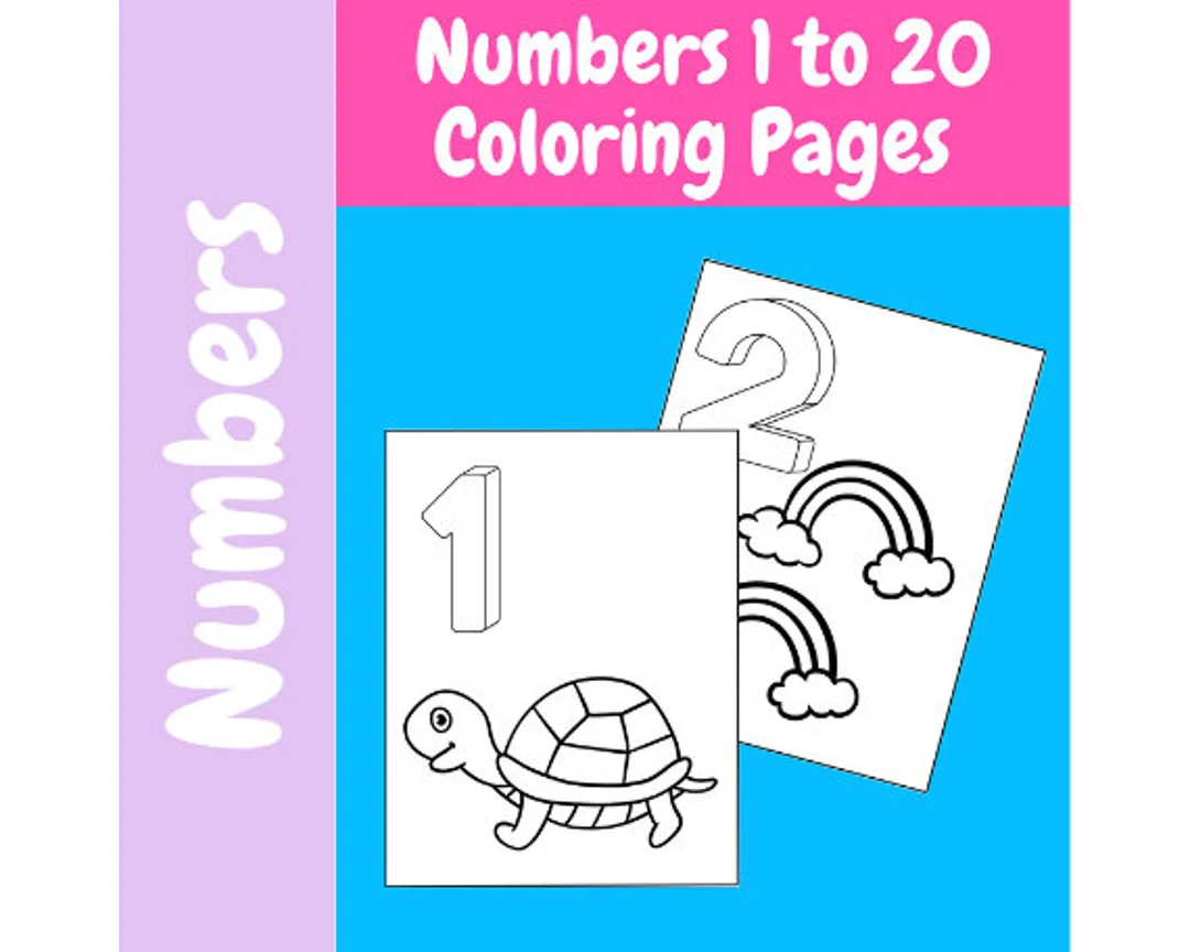 Kindergarten worksheet featuring teacups to color and count up to the number 20