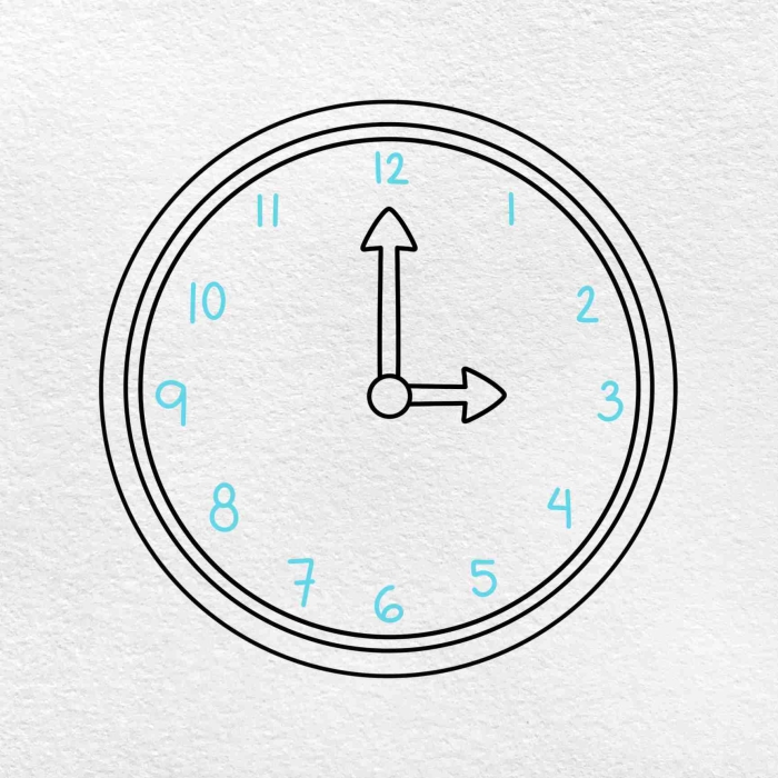 Kindergarten worksheet for drawing whole hours on analog clocks to practice telling time