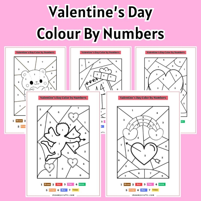 Earth and Space Science themed Valentine's Day math puzzle for young learners, image 4 Kindergarten Valentine's Day Color by Number worksheet featuring a heart and stars to practice number recognition